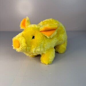 Iwaya Pig Walking Grunting Yellow Toy China Battery Operated 1986 Tested! *READ*